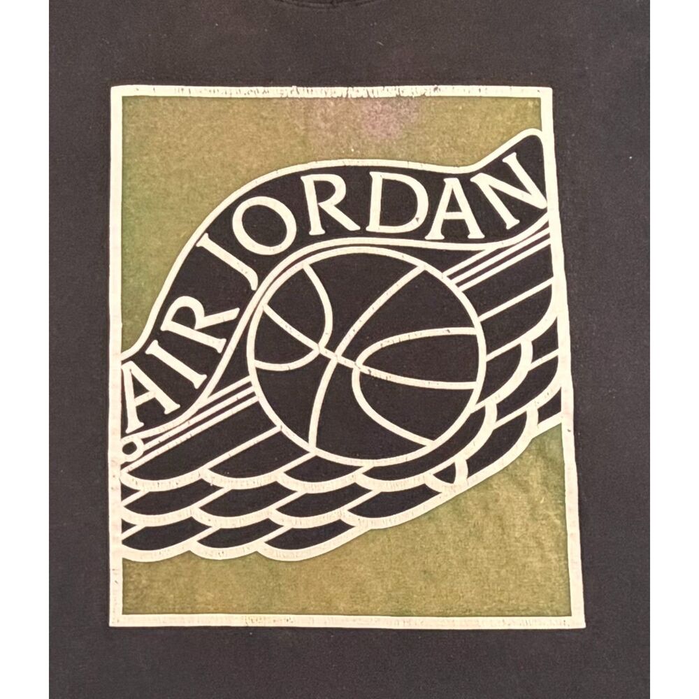 Nike Air Jordan Graphic T Shirt Mens XL Black Wings Box Logo Jumpman Tee